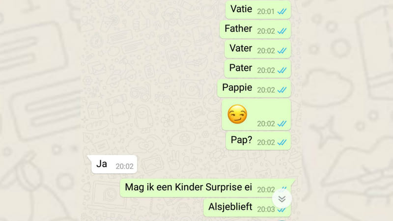 Ouders op WhatsApp: "Je hebt de goede genen van mij, je moeder"