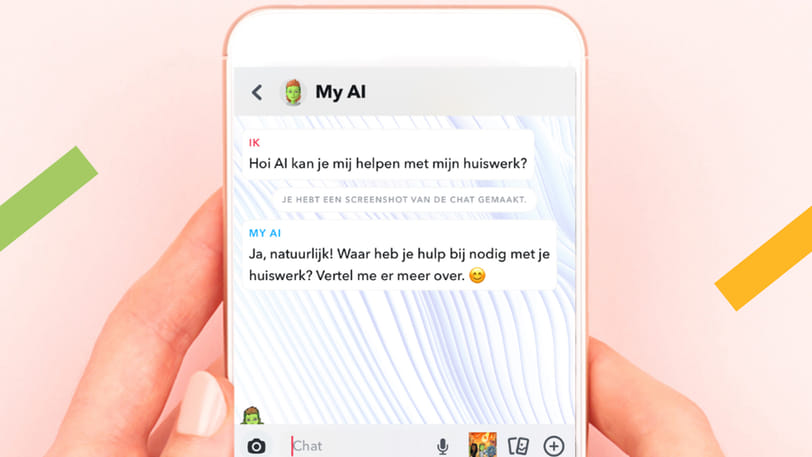 Met AI op Snapchat je huiswerk maken: ‘Ik gebruik het echt heel veel’ 🫣