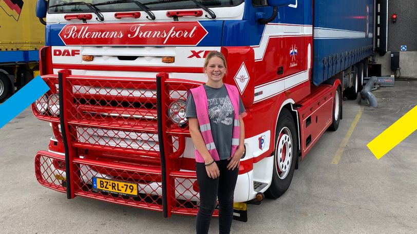 ‘Zo’n klein meisje in zo’n grote wagen’: Charlotte (19) is vrachtwagenchauffeur